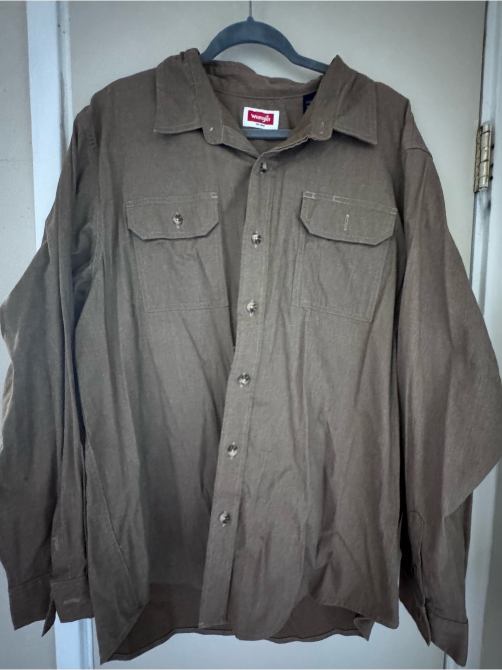 Wrangler Brown Button-Front Lightweight Shirt Jacket